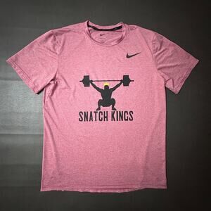 Nike T Shirt Mens Large Red Bodybuilding Weightlifting Pullover Light Athlete